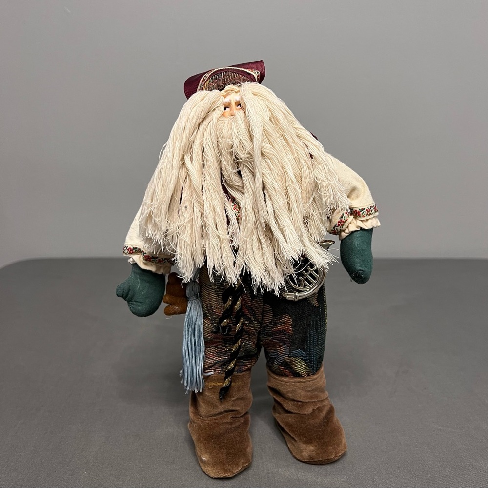 1991 Brinn Christmas Santa Collection Rustic Woodsy Doll 10.5”